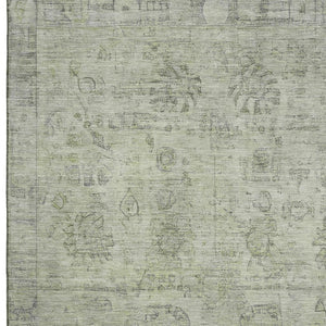 HomeRoots 8' X 10' Sage and Gray Oriental Area Rug - Stylish, Washable, UV-Protected & Stain Resistant Design 700779