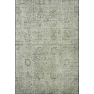 HomeRoots 9' X 12' Sage & Gray Oriental Washable Area Rug - UV Resistant, Stain-Repellent, Non-Slip Design! 700780