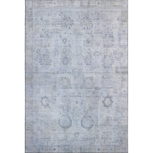 HomeRoots 5' X 8' Sky Blue & Gray Oriental Area Rug – Soft, Stain Resistant, UV Protected for Busy Homes 700783