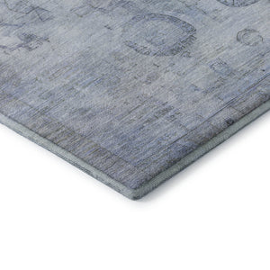 HomeRoots 5' X 8' Sky Blue & Gray Oriental Area Rug – Soft, Stain Resistant, UV Protected for Busy Homes 700783