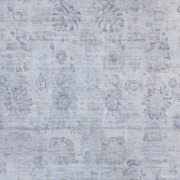 HomeRoots 5' X 8' Sky Blue & Gray Oriental Area Rug – Soft, Stain Resistant, UV Protected for Busy Homes 700783