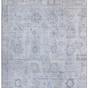 HomeRoots 5' X 8' Sky Blue & Gray Oriental Area Rug – Soft, Stain Resistant, UV Protected for Busy Homes 700783