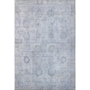 HomeRoots 9' X 12' Sky Blue and Gray Washable Oriental Area Rug – Durable, Stylish, Stain-Resistant & UV Protected! 700786