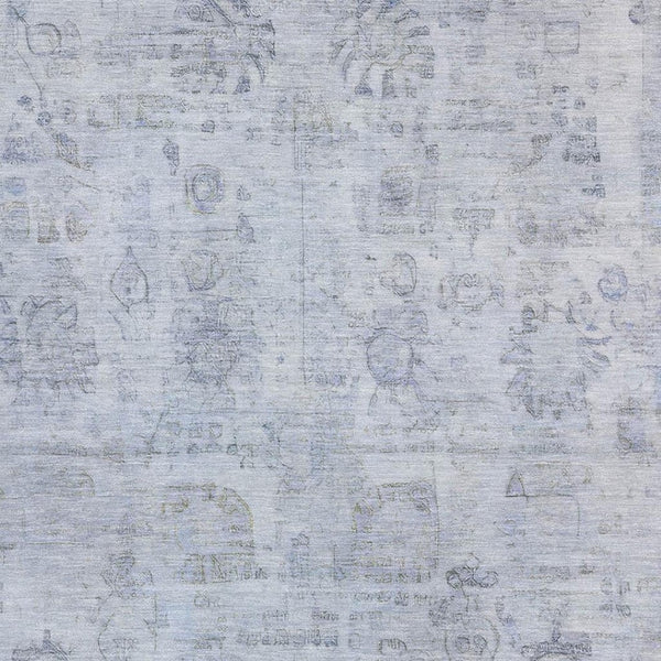 HomeRoots 10' X 14' Sky Blue & Gray Oriental Washable Area Rug - Durable, UV Protected, Perfect for Families! 700787