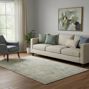 HomeRoots 5' X 8' Elegant Taupe and Beige Oriental Area Rug - Washable, UV Protected, Pet-Friendly Design 700789