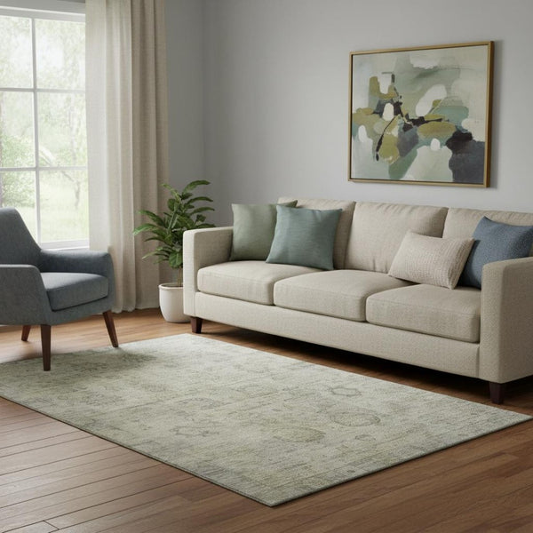HomeRoots 5' X 8' Elegant Taupe and Beige Oriental Area Rug - Washable, UV Protected, Pet-Friendly Design 700789