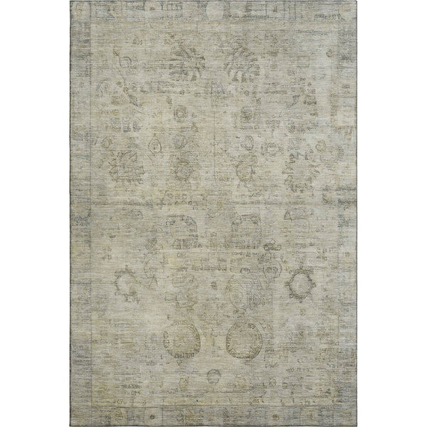 HomeRoots 5' X 8' Elegant Taupe and Beige Oriental Area Rug - Washable, UV Protected, Pet-Friendly Design 700789