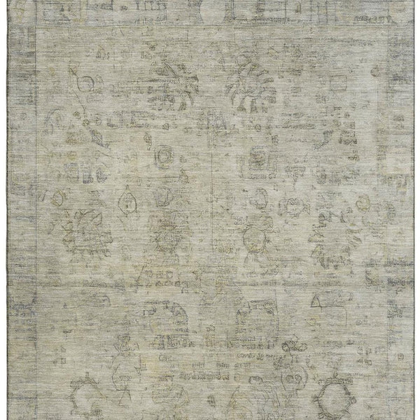 HomeRoots 5' X 8' Elegant Taupe and Beige Oriental Area Rug - Washable, UV Protected, Pet-Friendly Design 700789