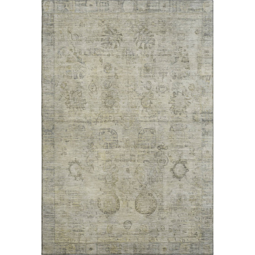 HomeRoots 9' X 12' Taupe and Beige Oriental Area Rug - Durable, Washable, UV Protected for Busy Homes & Style 700792