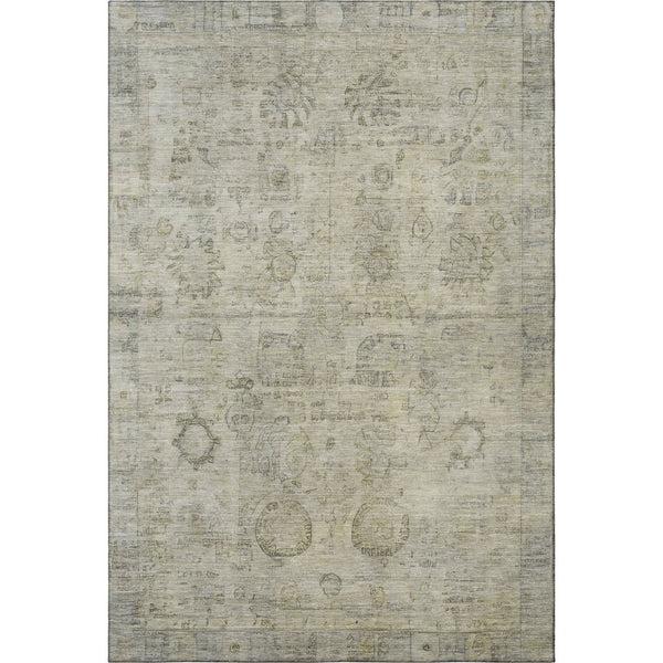 HomeRoots 9' X 12' Taupe and Beige Oriental Area Rug - Durable, Washable, UV Protected for Busy Homes & Style 700792