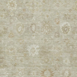 HomeRoots 8' X 10' Beige and Ivory Damask Area Rug - Washable, UV-Protected, Stain-Resistant for High Traffic Areas 700803