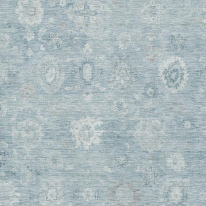 HomeRoots 8' X 10' Blue and Ivory Damask Area Rug - Washable, UV-Protected, Stylish for High-Traffic Rooms 700809