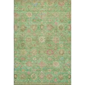 HomeRoots 8' X 10' Vibrant Lime Green, Pink & Teal Damask Area Rug - Washable, UV-Protected & Durable Design 700821