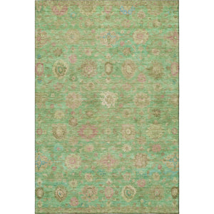 HomeRoots 10' X 14' Vibrant Damask Area Rug in Lime Green, Pink & Teal - Washable, UV Protected & Stylish 700823