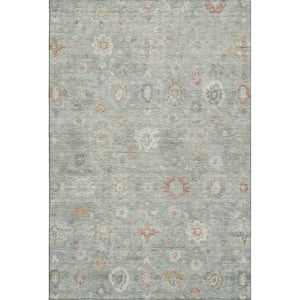 HomeRoots 9' X 12' Elegant Sage Ivory Copper Damask Area Rug - Washable, UV Protected, Pet-Friendly Comfort! 700828