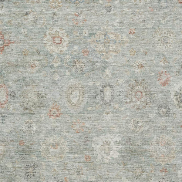 HomeRoots 10' X 14' Sage Ivory Copper Damask Washable Area Rug - UV Protected, Stain Resistant, Stylish & Durable! 700829
