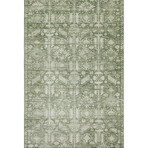 HomeRoots 5' X 8' Artichoke Green Oriental Area Rug - Stylish, Washable, Durable, and UV-Protected for Homes 700837