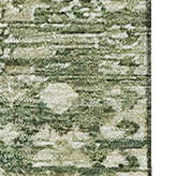 HomeRoots 5' X 8' Artichoke Green Oriental Area Rug - Stylish, Washable, Durable, and UV-Protected for Homes 700837