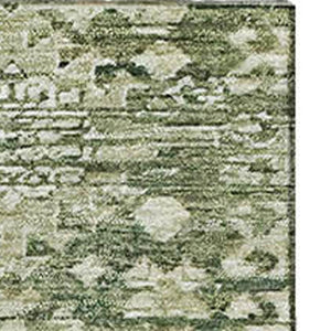 HomeRoots 5' X 8' Artichoke Green Oriental Area Rug - Stylish, Washable, Durable, and UV-Protected for Homes 700837