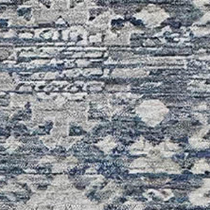 HomeRoots 5' Blue and Ivory Oriental Area Rug - Washable, UV Protected, Stain Resistant for Busy Homes 700843