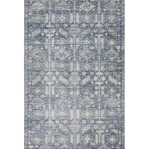 HomeRoots 9' X 12' Blue and Ivory Oriental Area Rug - Durable, Washable, UV Protected for Busy Homes & Style 700846