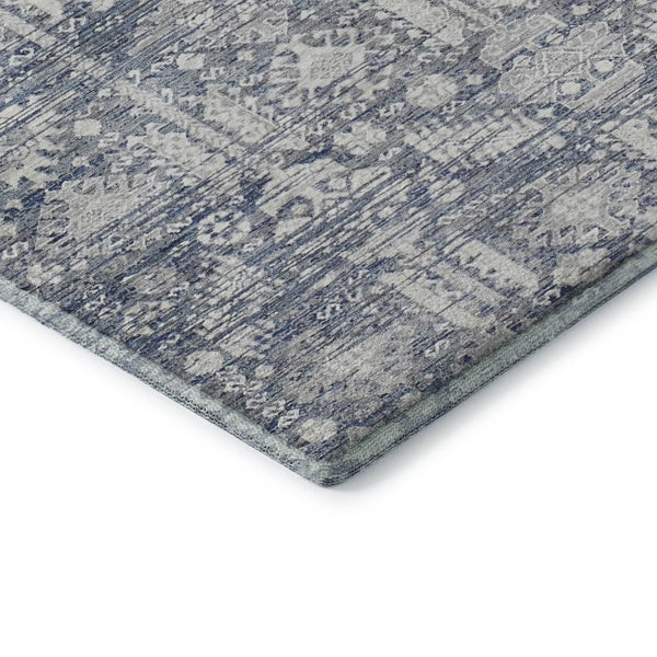 HomeRoots 9' X 12' Blue and Ivory Oriental Area Rug - Durable, Washable, UV Protected for Busy Homes & Style 700846