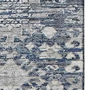 HomeRoots 9' X 12' Blue and Ivory Oriental Area Rug - Durable, Washable, UV Protected for Busy Homes & Style 700846