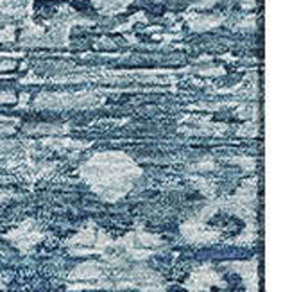 HomeRoots 5' X 8' Denim Blue & Ivory Oriental Area Rug - Durable, Washable, UV-Resistant for Everyday Living 700849