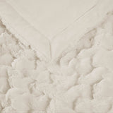 Madison Park Ruched Fur Glam/Luxury Throw MP50-3091 Ivory