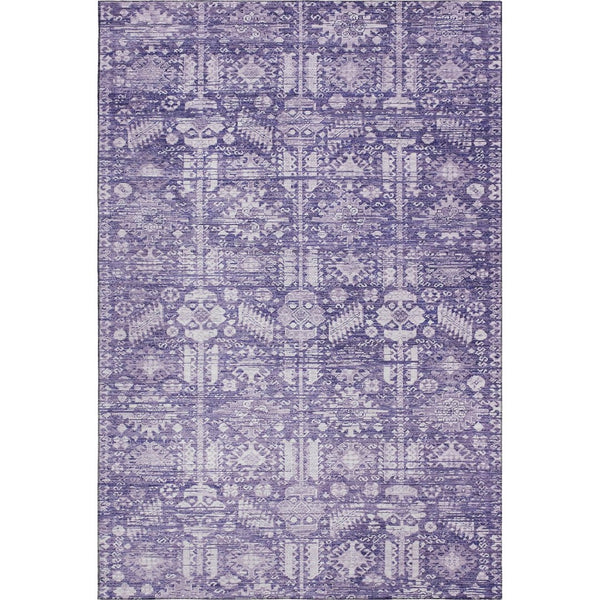 HomeRoots 9' X 12' Purple & Ivory Oriental Area Rug - Washable, UV Protected, Stain Resistant, Durable Design 700858