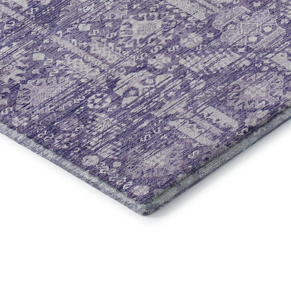 HomeRoots 9' X 12' Purple & Ivory Oriental Area Rug - Washable, UV Protected, Stain Resistant, Durable Design 700858