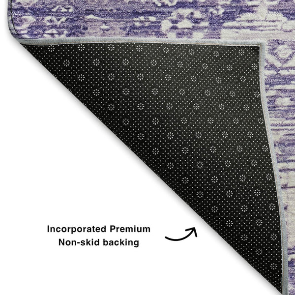 HomeRoots 10' X 14' Stylish Purple & Ivory Oriental Area Rug - Washable, Stain Resistant, UV Protected Design! 700859