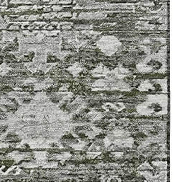 HomeRoots 8' X 10' Pewter and Silver Oriental Area Rug - Durable, Washable with UV Protection for Busy Homes 700863