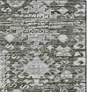 HomeRoots 8' X 10' Pewter and Silver Oriental Area Rug - Durable, Washable with UV Protection for Busy Homes 700863
