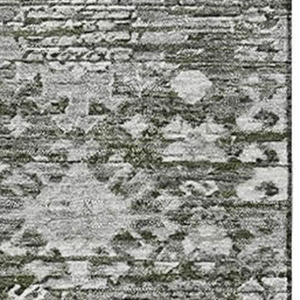 HomeRoots 9' X 12' Pewter and Silver Oriental Area Rug - Washable, UV Protected, Stain Resistant & Durable Design 700864