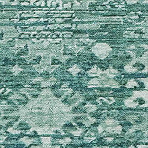 HomeRoots 5' X 8' Teal and Ivory Washable Oriental Area Rug with UV Protection for Durable Everyday Living 700867