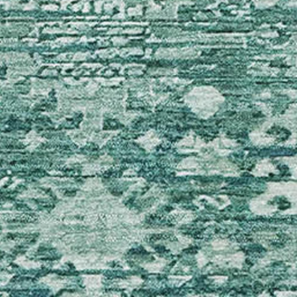 HomeRoots 5' X 8' Teal and Ivory Washable Oriental Area Rug with UV Protection for Durable Everyday Living 700867