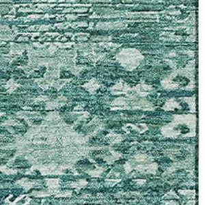 HomeRoots 9' X 12' Teal And Ivory Oriental Washable Area Rug - Stylish, Durable, Kid & Pet Friendly Design! 700870