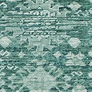 HomeRoots 10' X 14' Teal and Ivory Oriental Area Rug - Durable, Stain-Resistant, UV Protected for Busy Homes 700871