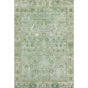 HomeRoots 10' X 14' Artichoke Green & Ivory Oriental Washable Area Rug with UV & Stain Resistance for Homes 700877