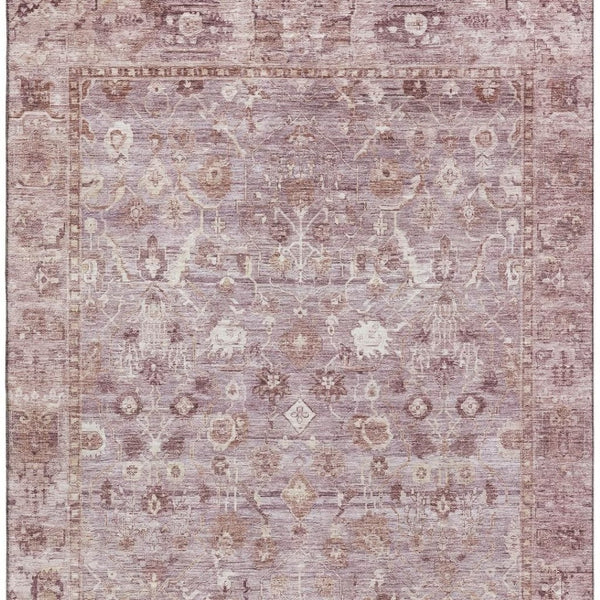 HomeRoots 5' X 8' Blush & Ivory Oriental Area Rug - Elegant, Washable, UV-Protected, Stain-Resistant Design! 700885