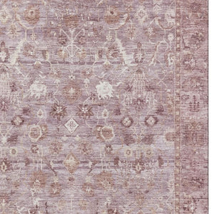 HomeRoots 10' Blush and Ivory Oriental Washable Area Rug - Durable, Stain Resistant, UV Protected for Homes 700889