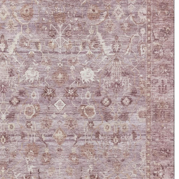 HomeRoots 10' Blush and Ivory Oriental Washable Area Rug - Durable, Stain Resistant, UV Protected for Homes 700889