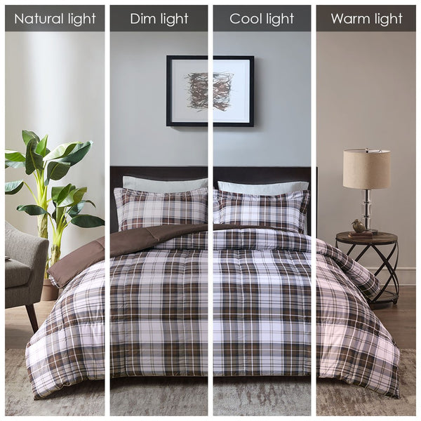 English Elm King/Cal Parkston 3M Scotchgard Plaid Down Alternative Comforter Set — Moisture-Wicking, OEKO-TEX Antimicrobial Finish B03599081