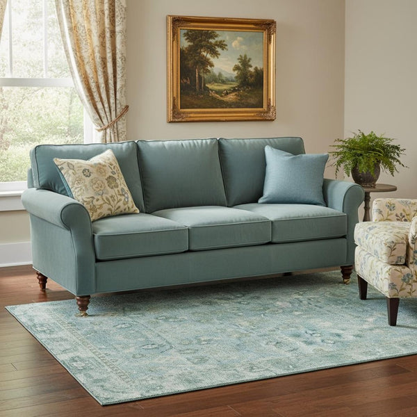 HomeRoots 5' Blue and Ivory Oriental Area Rug – Washable, UV-Protected, Durable Design for Busy Households 700891
