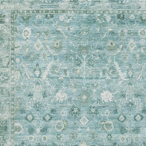 HomeRoots 8' X 10' Blue and Ivory Oriental Washable Area Rug - Durable, Stain-Resistant, UV-Protected Elegance 700893