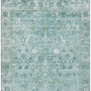 HomeRoots 8' X 10' Blue and Ivory Oriental Washable Area Rug - Durable, Stain-Resistant, UV-Protected Elegance 700893