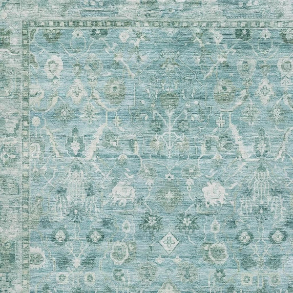 HomeRoots 10' X 14' Blue and Ivory Washable Oriental Area Rug with UV Protection, Stain Resistance & Elegance 700895