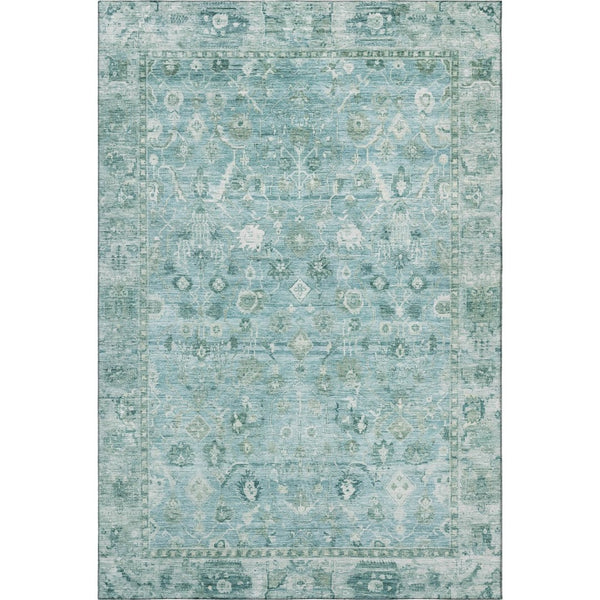 HomeRoots 10' X 14' Blue and Ivory Washable Oriental Area Rug with UV Protection, Stain Resistance & Elegance 700895