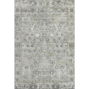 HomeRoots 8' X 10' Pewter & Ivory Oriental Area Rug - Washable, UV Protected, Non-Slip, Perfect for Families! 700899